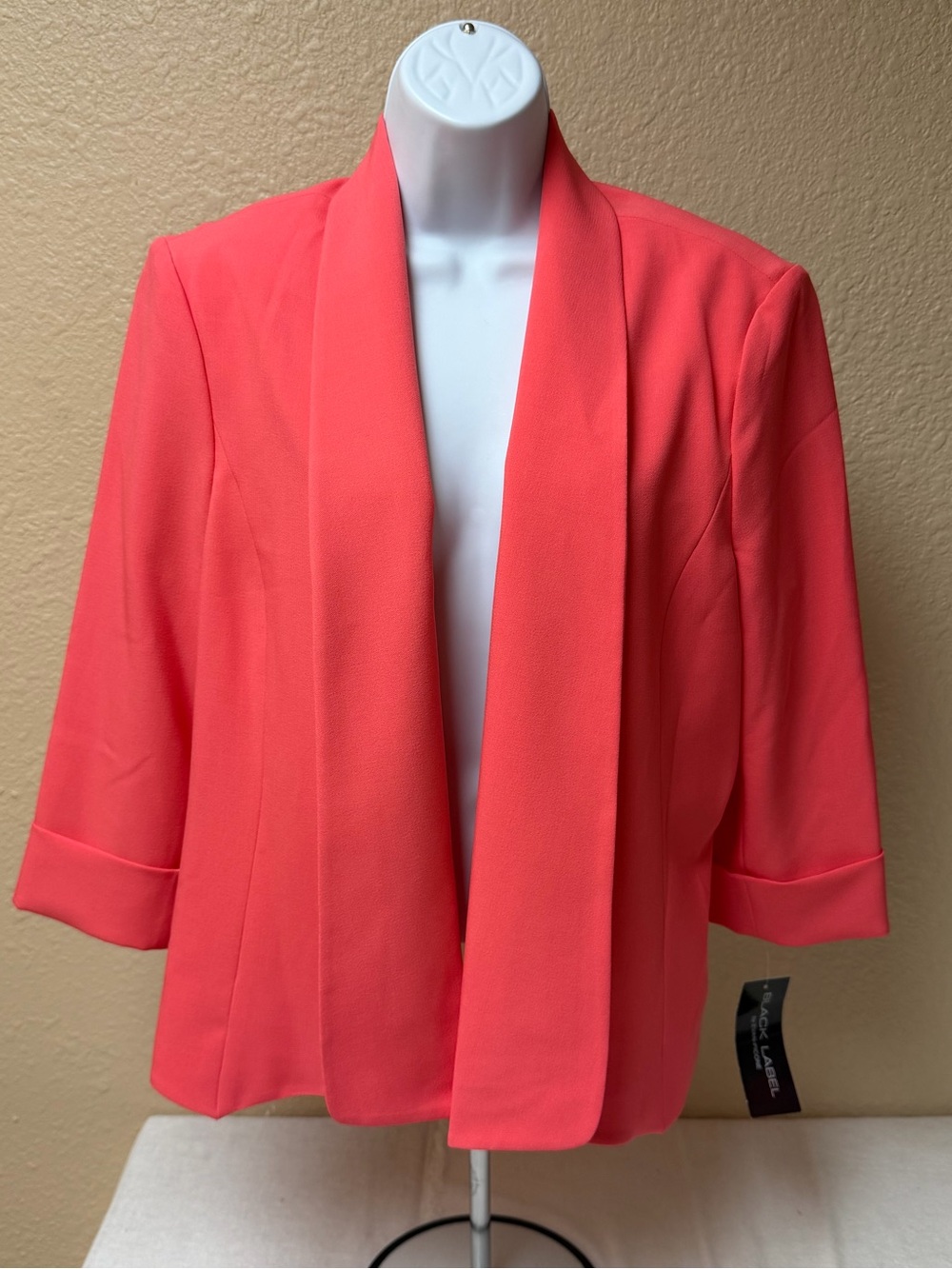 4/$20 Evan Picone Coral Open-Front Shawl Collar Blazer